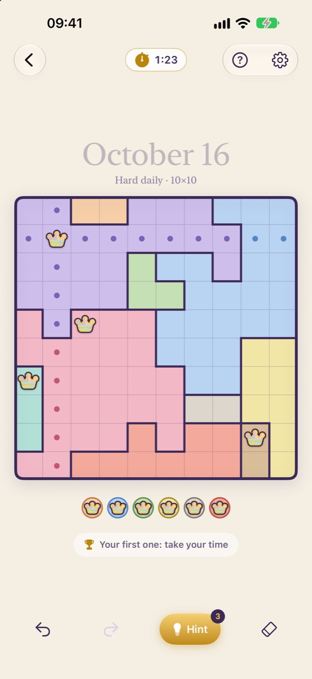 The 10×10 Daily Hard puzzle