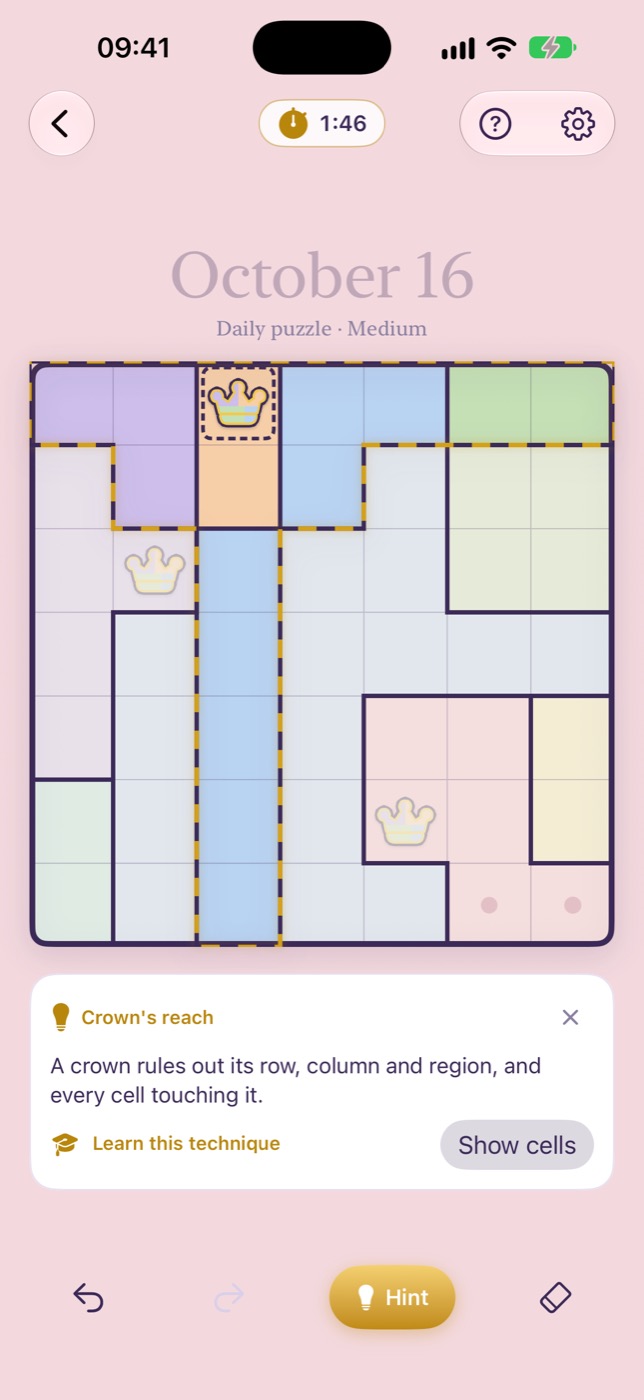 A hint explaining the next logical step